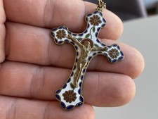Antique Enamel Large Cross
