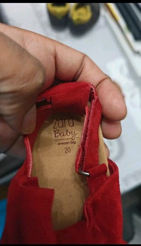 Zara baby red suede bow - red,