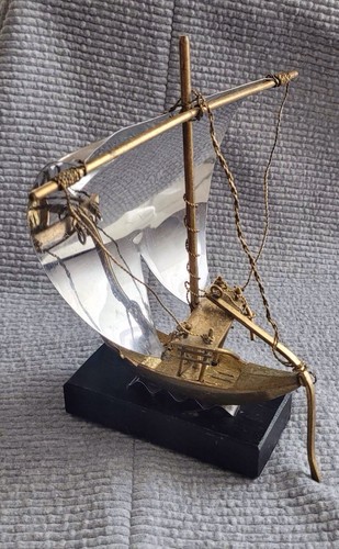 Vintage brass sailboat viking - vintage,