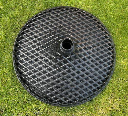 Black round plastic - black,