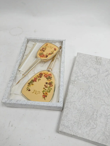 Vintage floral vanity set - vintage,