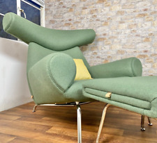 Hans J Wegner Ox Chair & Ottoman Replica. Danish Mid Century Style Armchair