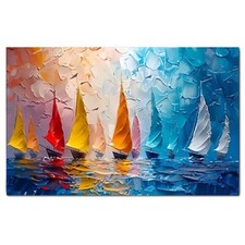 Coloured Sailing Yachts Wall