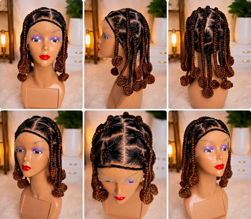 Dark brown braided wig lace - dark,