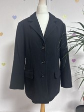 Vintage Olsen Collection Black Blazer Jacket Coat Cashmere & Cotton Coat Size 18