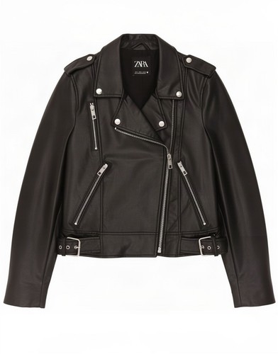 Zara womens faux leather biker - zara,