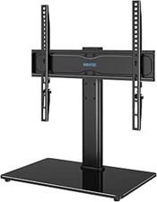 BONTEC Table Top TV Stand 26–55 Inch LCD LED Plasma TVs Glass Base Cable Managem