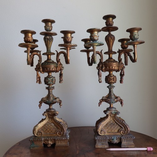 Pair antique french - pair, candelabra
