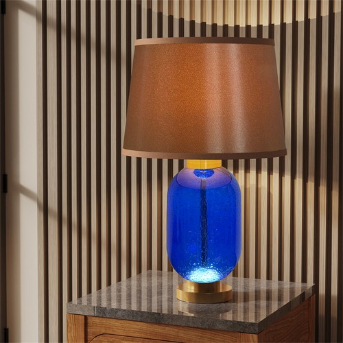 Navy blue glass base table - navy,