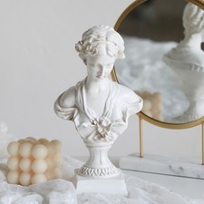  Small Plaster Bust of Female Sculpture Resin Statue Decor Ornament