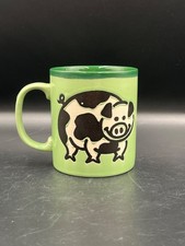 Vintage green pig mug - green,