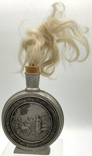 Vintage Pewter German Bavarian Snuff Bottle Jar Goat’s Beard Tobacciana Man Cave