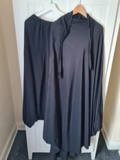 Black Ramadan Khimar Muslim Women Prayer  Hijab Abaya Islamic Jilbab Saroual