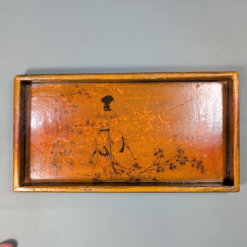 Antique chinese lacquer tray - lacquer,