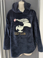 M &S Peanuts Snoopy Hoodie Hooded Lounge Pyjama Top Oversized Size M Good Cond