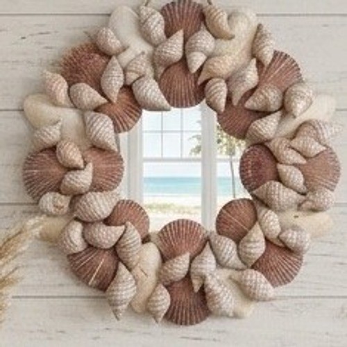 Vintage natural seashell round - seashell,