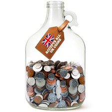 £2,000+ Glass Coin Jar -