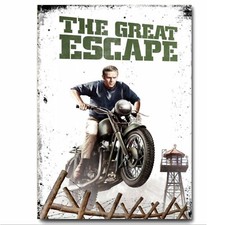 The Great Escape Steve McQueen Movie Artwork Printed on Metal Sign