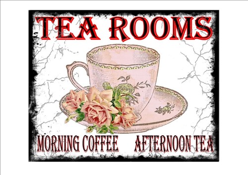 Vintage retro style tea shop - retro,