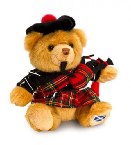 Scottish piper bear - scottish, 15cm