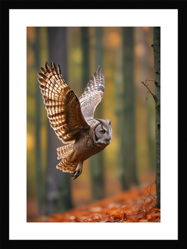Serene owl framed wall - framed,