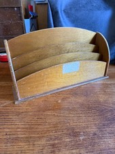 Lovely vintage Art Deco letter rack desk tidy - Large - Made From Ply Wood Vgc