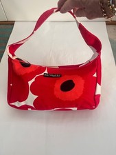 Marimekko cotton underarm bag, cheerful red poppy print good condition med size