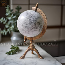 Antique Brass World Globe on Stand – Premium Vintage Desk & Home Decor