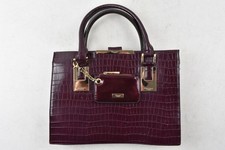 Dune Women's Handbag Tote Bag Burgundy Medium Faux Leather Casual Mock Croc