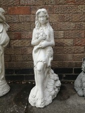 Lady gothic figurine (romantic) carrying a lamb.75cm high base 35 cm. 