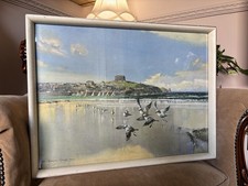 Vintage 1960s Vernon Ward Framed The Head Newquay Cornwall Print Beach Scene