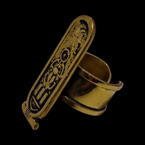 Egyptian cartouche ring - cartouche, brass