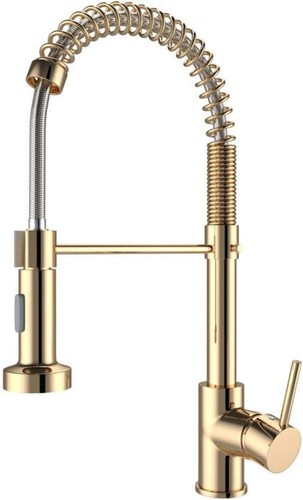 Gold kitchen sink mixer - sink, tap