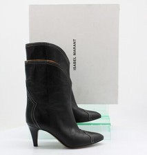 ISABEL MARANT SHINY CUTS COWBOY ANKLE BOOT UK 3 EU 36 BLACK RRP £690 AD