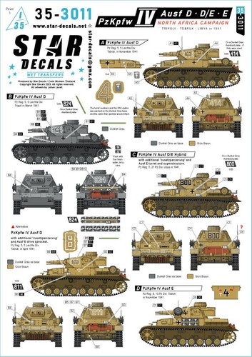Star decals 3011 pzkpfw - star, 35-3011,