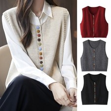 Women Knitted Waistcoat Gilet