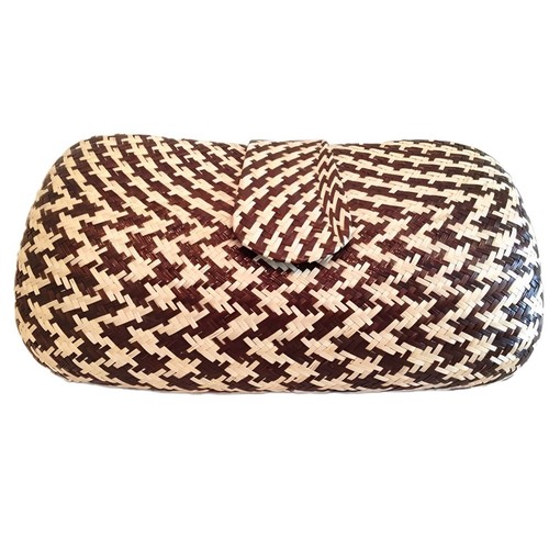 Straw sand plaid clutch bag - plaid,