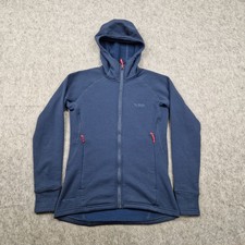 Rab Hoodie Womens Size 8 Blue Power Stretch Jacket Fleece Hoody Outdoors Walking
