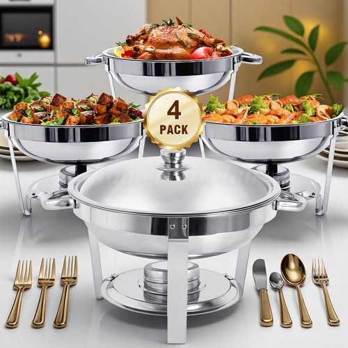 4pc stainless steel chafing - stainless, 5l