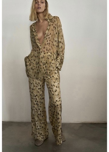 Zara animal print wide leg - print,