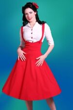 BNWOT Bettie Page 50s Style Red Full Skirt Jumper/pinny Dress XL UK14/16 Preppy