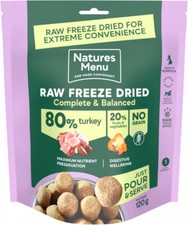 Natures Menu Raw Freeze Dried Dog Food Complete & Balanced 80/20 120g @Melian