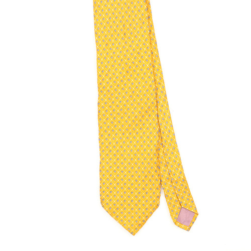 Vintage silk tie 1990 yellow - vintage,