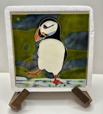 NEW  Ceramic Art Tile Puffin