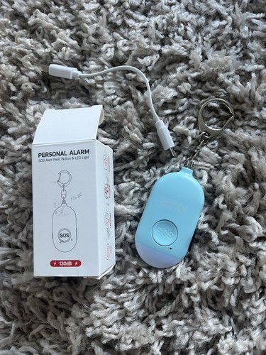 Blue personal alarm keychain - blue,