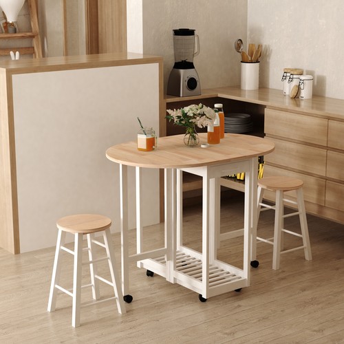 3pc wooden kitchen cart mobile - 3pc,