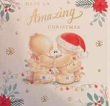 FOREVER FRIENDS HALLMARK CHARITY FOILED CHRISTMAS CARD ~ SINGLE CARD ~ CUTE ~ #H