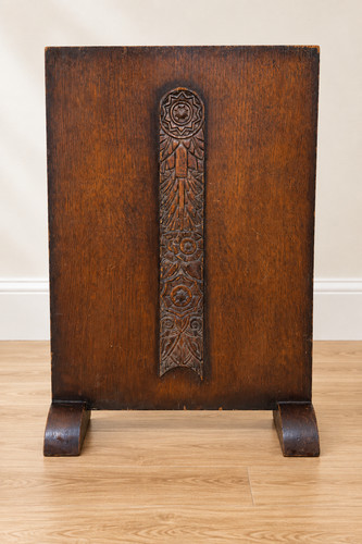Vintage oak fire screen - oak,