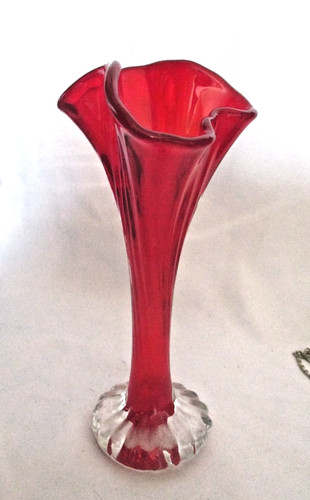 Vintage bright red wavy - vintage, 'bright