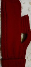 Medium hand Knitted Dog Jumper, 18" back. Deep cherry red colour.